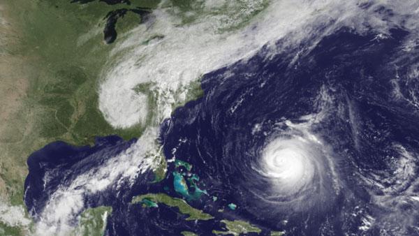 Stormy Pair: Lee and Katia Spotted from Space